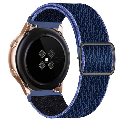 20mm / 22mm Elastic Adjustable Nylon Fabric Watch Band With Quick Release Pins For Samsung, Huawei, Garmin, Ticwatch, Fossil and Many Other Watch Midnight Blue W